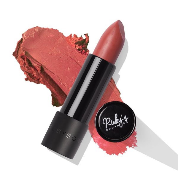 RUBY'S ORGANICS Semi-Matte Lipstick for Women, Hydrating and Highly Pigmented, Moisturizing & Non Drying, Lightweight & Long Lasting Formula, Lip Makeup, Paraben-Free, Nude Bare, 3.7g