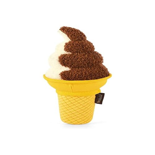 P.L.A.Y. Dog Toys - Junk Food Themed Durable Squeaker Chew Toy, Great for Puppies & All Dog Breeds & Sizes - Machine Washable (Soft Serve Ice Cream)