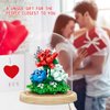 ZYLEGEN Rose Bouquets Building Toy with Glass Dome,Bonsai Tree Building Blocks Toy for Home Décor,Botanical Collection Idea for Mom Her Lover Women(624Pcs)
