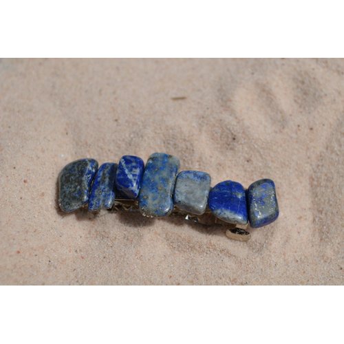 Lapis Lazuli Stone French Barrette Hair Clip