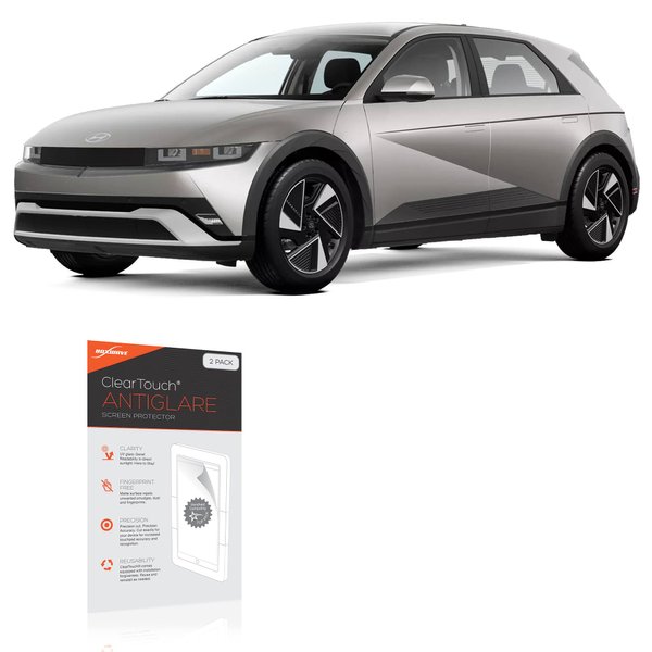 BoxWave Screen Protector Compatible with Hyundai 2025 Ioniq 5 Infotainment and Digital Instrument Cluster Displays (12.3 in) - ClearTouch Anti-Glare (2-Pack), Anti-Fingerprint Matte Film Skin