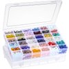 2 Pack 36 Grids Clear Plastic Organizer Box with Adjustable Dividers, Small Craft Organizers and Storage, Compartment Container for Bead, Nail, Jewelry, Art, DIY Crafts, Fishing Tackle, Small Items