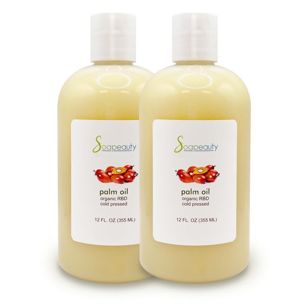 Soapeauty Palm Oil RBD – 100% Pure & Natural Cold-Pressed for DIY Soap, Creams & Lotions – Rich in Vitamin E – 24 fl oz (2 x 12 fl oz)