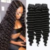 Loose Deep Wave Bundles Human Hair Bundles 12A Loose Deep Curly Bundles Human Hair Wet and Wavy Bundles Brazilian Virgin Loose Deep Wave Human Hair 3 Bundles Deep Curly Human Hair Extensions