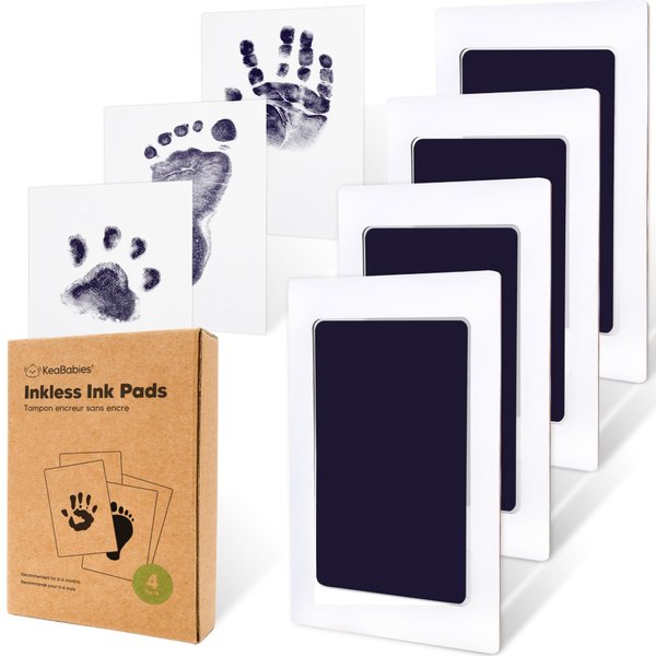 4-Pack Inkless Hand and Footprint Kit - Ink Pad for Baby Hand and Footprints - Dog Paw Print Kit,Dog Nose Print Kit - Baby Footprint Kit, Clean Touch Baby Foot Printing Kit, Handprint Kit (Twilight)