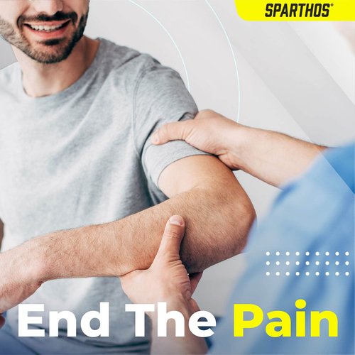 Sparthos Elbow Compression Sleeves (Pair) – Tendonitis Elbow Brace Golfer's Tennis Elbow Support for Men and Women – Protect in Sports Golf Bowling Volleyball Gym Workout Weightlifting (Black-XL)