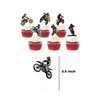 Heidaman Dirt Bike Party Decorations，Dirt Bike Birthday Decorations For Boys，Motorcycle Birthday Decorations,Set Included Banner Backdrop Tablecloth Balloon Cake Toppers Cupcake Toppers 7 "Plate 9"