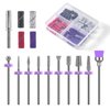 MelodySusie Nail Drill Bits, 10Pcs Diamond Sanding Bit Set with 40pcs Small Sanding Bands (#120#180#240 Grits) with 3.1mm Mandrel Bit, Nail Gel Polish Remover Tool for Acrylic Nails Manicure Nail Prep