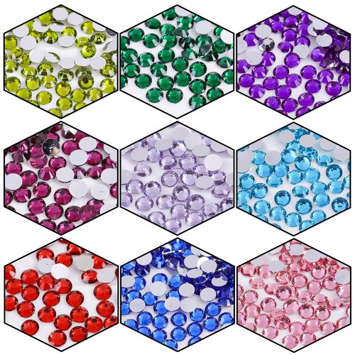 2250 Pcs SS16 4mm Flatback Rhinestones for Nails Art Crafts Glitter Round Gems Crystals DIY Clothes Shoes（Light Grey)