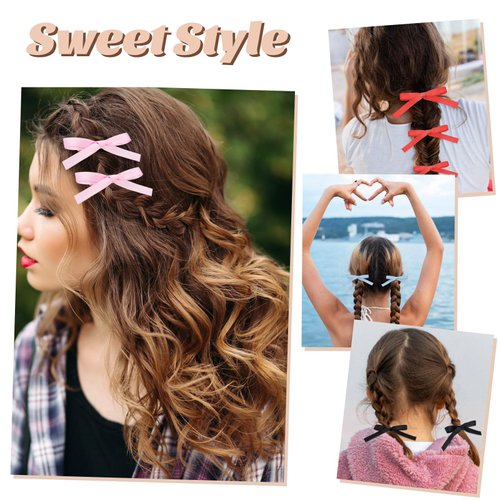 Bow Hair Clips for Women Girls, Beautiful Red Bow Hair Clips Ribbon Satin Ribbon Hair Accessories for Girls Alligator Clips Cute Bowknot Hair Barrettes for Kids