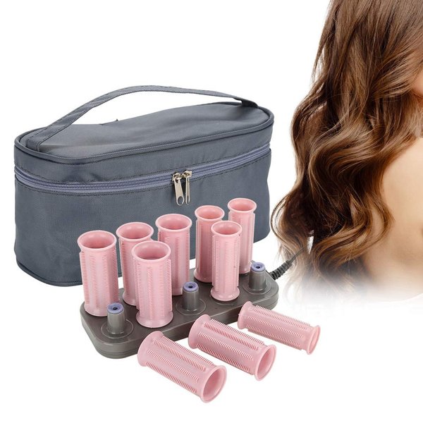 Professional Heated Curling Roll Kit, 10Pcs Self-Grip Hair Rollers for Short & Long Hair Styling