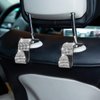 Osilly 4 Pcs Car Headrest Hooks, Bling Rhinestones Hook for Auto Front Seat, Crystal Hanger Holder, Automotive Interior Storage Organizer for Purse Coats Umbrellas Grocery Handbag (White)