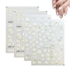 4 Sheets White Daisy Flower Nail Stickers For Nail Art,5D Embossed Daisy Blossom Flowers Petals Nail Design Nail Art Stickers Spring Summer Floral Nail Decals Nail Decor Nail Supplies Nail Accessories