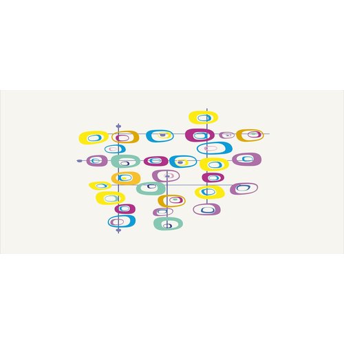 Ambesonne Mid Century Pencil Pen Holder, Hippie Squares on Intersecting Lines Colored Cool and Crazy Themed Art, Ceramic Pencil Pen Holder for Desk Office Accessory, 3.6" X 3.2", Yellow Blue