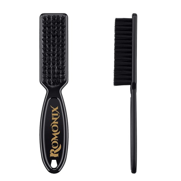 ROMONIX Barber Blade Cleaning Brush Hair Clipper Brush Nail Brush Tool for Cleaning Clipper (Black)