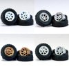 1/64 Wheels and Tires for Off-Road All-Terrain Upgraded Mainline Cast Model Cars, Diameter is 0.51In,4 Sets/Pack,Seven Spokes.(YE-H)
