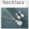 Yean Bride Silver Necklace Earrings Set Crystal Bridal Wedding Jewelry Sets Rhinestone Choker Necklace for Women and Girls (Set 2)