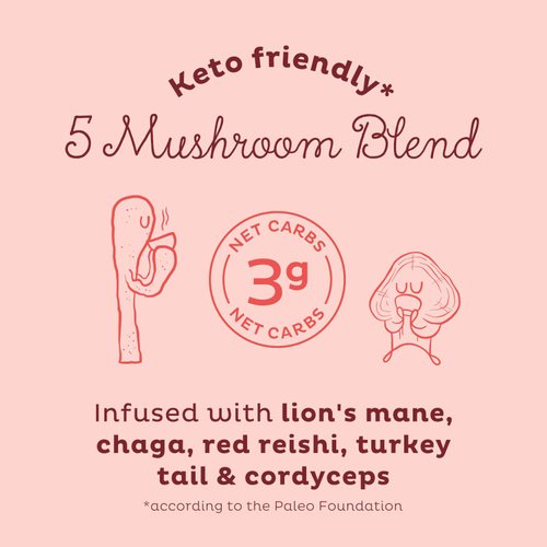 KOS Mushroom Coffee - Dark Chocolate Mocha Flavor - Organic Instant Coffee Mix with Reishi, Cordyceps, Lion's Mane, Chaga & Turkey Tail Mushrooms
