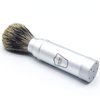 Parker Full Size Travel Shaving Brush with Pure Badger Bristles - Ingenious Design Stores the Brush Head in the Handle Making the Brush Compact for Travel