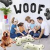 Dog Theme Balloons - 2nd Dog Birthday Party Decorations, 40 Inches Number 2 Foil Balloons, Paw and Bone Balloons, WOOF Letter Balloons, Paw Prints Stickers for Pet Kids Dog Birthday Party Supplies