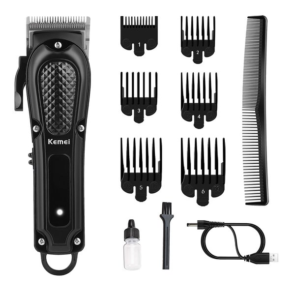KEMEI Hair Clippers for Men, Professional Barber Clippers for Hair Cutting Cordless&Corded, Rechargeable Beard Trimmer