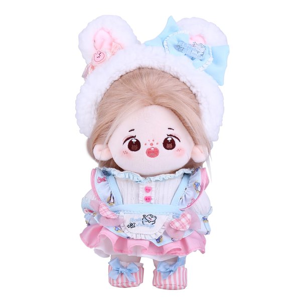 DarkBlue brand's 20cm Original Cute Dolls Kawaii, Plush Cotton Doll,Anime Plush Soft Stuffed Dress up Doll,with Jointed Skeleton&Doll Clothes,Children’s Good Anime Plush Cotton Doll(Doll Named:MOMO)