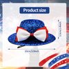 3 Pack 4th of July Red White Blue Hair Clips for Women Girls - American Flag Hat Shape Hair Clip Barrettes Independence Day Patriotic Hair Accessories