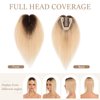 Rich Choices Hair Toppers for Women Real Human Hair Remy Human Hair Topper for Women 12inch #JL613 Brown to Bleach Blonde Hair Toppers for Thinning Hair Clip in Hair Topper Silk Base More Realistic
