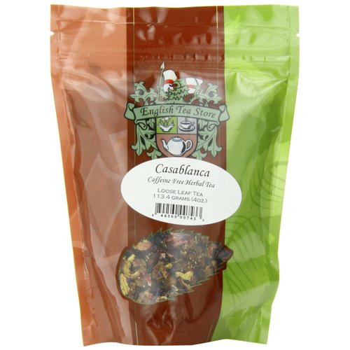 English Tea Store Loose Leaf, Casablanca Caffeine Free Herbal Tea Pouches, 4 Ounce