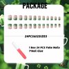 IMSOHOT St. Patrick's Day Press on Nails Square Short Fake Nails Green Shamrock Glitter Powder French False Nails Tip with Lucky Clover Design Full Cover Glossy Glue on Acrylic Nails of Women 24PCS