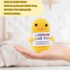 JFEND Gifts for Boyfriend Girlfriend Her I Love You Handmade Crochet Funny Small Cute Duck for Fiance Women Wife Husband Him Birthday