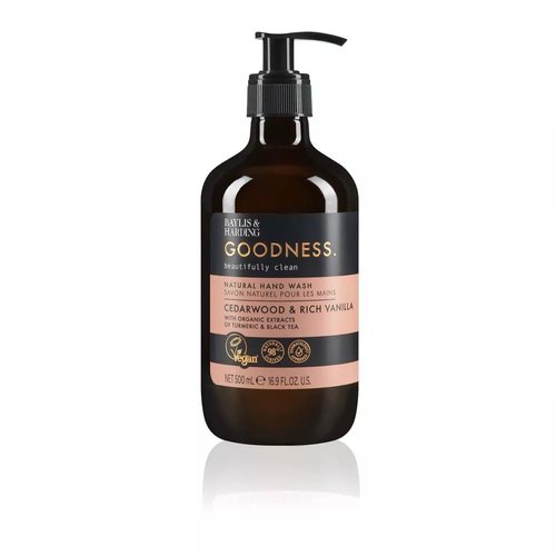 Baylis & Harding Liquid Hand Soap Wash with Dispenser, Goodness, Cedarwood & Vanilla, 16.9oz/500ml