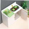HONMEET Doll House Kitchen Sink Miniature Cabinet Scale Dollhouse Furniture for Kitchen Bathroom Decor Miniature Accessory for Dollhouse Interiors