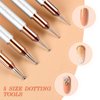 Double Ended Nail Art Brushes, Eptbsdu 5 PCS Nail Design Painting Tools including Nail Fine Liner Brushes and Nail Dotting Pens, Silver