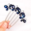 Sankuwen Flower Rhinestones Hair Combs Accessories,Perfect Mother's Day Gifts,Brithday gifts(Style B,Deep Blue)