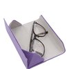 Real Sic Vegan Leather Eyeglass Case - Reading Glasses Case with Magnetic Folding - Leather Sunglass Case with Aluminum & Cardboard Core - Hard Case for Sunglasses, Reading Glasses - (Purple - Small)