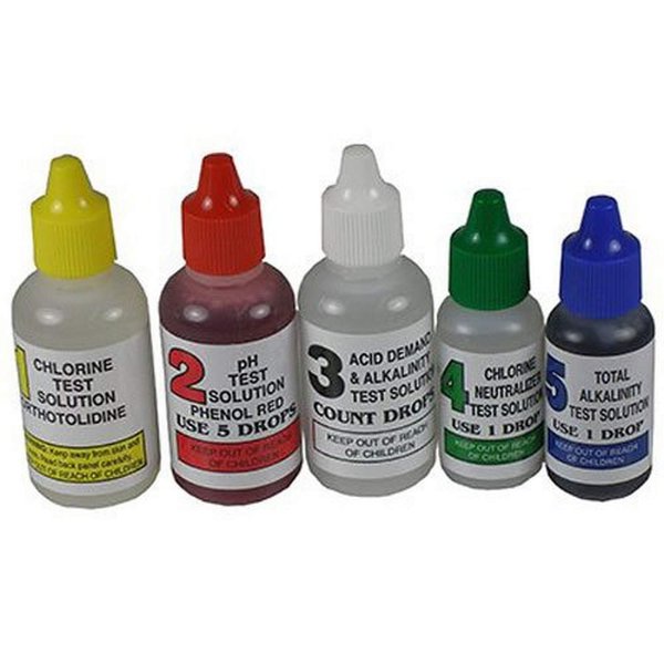JED POOL TOOLS 00-330 5-Way Refill Test Kit, No Size