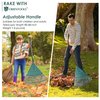 ORIENTOOLS Garden Leaf Rake, Garden Rake with Adjustable Extendable Steel Tube 43 to 66 Inches, Lightweight Yard Rake, with 26 Tines, Rakes for Leaves Lawns Yard Shrub (Black Handle)