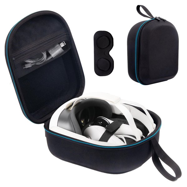 XINGFUDAO Case Designed for The Meta Quest 3 Headset, Touch Plus Controller, Charging Cable, Adapter, Headband (Standard)