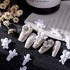 WOKOTO 90PCS White Embossed Angel Nail Charms For Acrylic Nails 3D Angel Baby Nail Art Charms Retro Baroque Cupid Designs Nail Art Accessories Jewelry Decorations For Women Nail Supplies