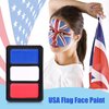 TOCADIS Red White Blue Face Paint, Face Paint 3 Colors with 2 Brushes, American Flag Face Paint for Independence Day, Red White and Blue Body Paint for Halloween, Baseball Sports, Clown Makeup