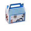 Hammont Paper Treat Boxes - (10 Pack) - Party Favors Treat Container Cookie Boxes Cute Designs Perfect for Parties and Celebrations 6.25" x 3.75" x 3.5" (Sailor)