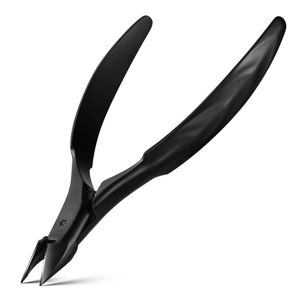 FERYES Tilted Straight Blade Ingrown Toenail Clipper, Stainless Steel Toenail Clippers for Thick Nails, Sharp Toe Nail Clippers for Seniors for Ingrown Toenail Care (Black)