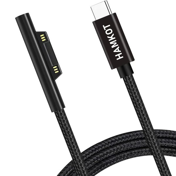 Surface Connect to USB-C Charging Cable 15V/3A, Compatible with Microsoft Surface Pro 7/6/5/4/3, Surface Laptop 3/2/1, Surface Go, Surface Book (Nylon Woven, 6FT)