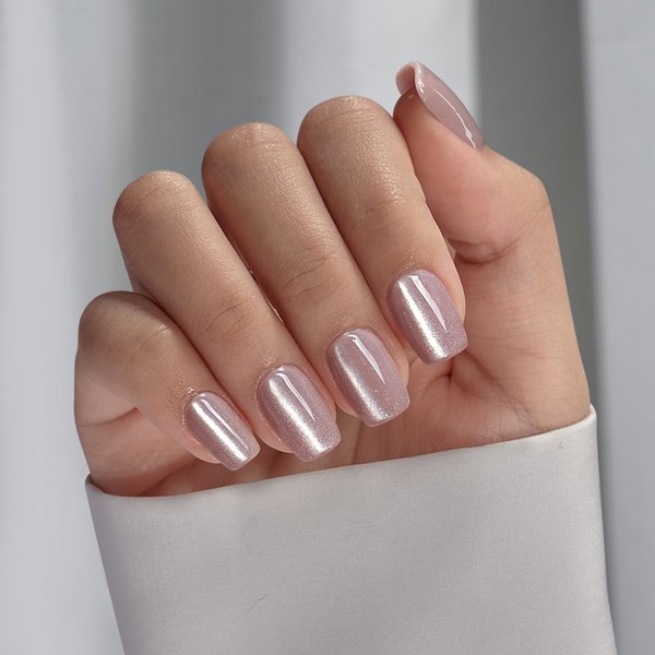 BTArtboxnails Cat Eye XCOATTIPS - Soft Gel Square Nail Tips, Glitter Press On Nails Short, Soak Off Acrylic Fake Nails Glue On Nails In 15 Sizes - 150 Nail Extension Set, Falling Star