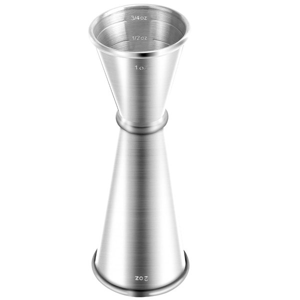 Jigger for Bartending, Briout Double Cocktail Jigger Japanese Premium 304 Food Grade Stainless Steel Jigger 2 OZ 1 OZ with Measurements Inside, Silver