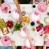 Justforjoyful 48Pcs Pink Cat Party Supplies 9inch Cat Party Paper Plates Tableware Set Disposable Cute Cat Cake Dessert Plates Cute Kitty Dinnerware Set for Birthday Baby Shower Party Decoration Favor