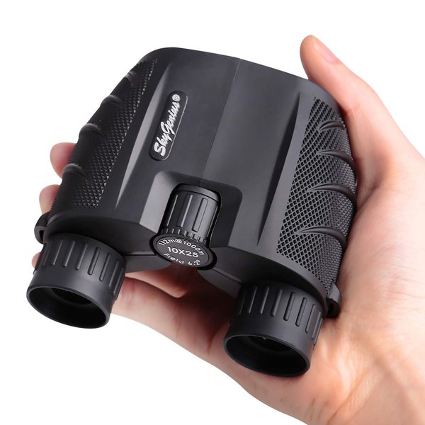 SkyGenius 10x25 Compact Binoculars for Adults and Kids, Small Binoculars for Bird Watching, Pocket Binoculars for Theater and Concerts, Outdoor Travel Sightseeing Hunting Hiking