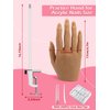 LIONVISON Practice Hand for Acrylic Nails, Silicone Nail Hand Practice, Flexible Fingers Fake Training Hand False Mannequin Hands for Nail Practice, Hand Model Kit for Nail Supplies Manicure Beginners