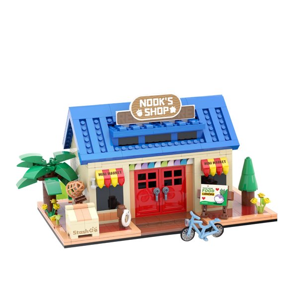 Geniteen Building Block Set, Creative Animal House Building Bricks Toy Collectible Display DIY Construction House Building Toys, Gifts for Adult and Kids (Blue)